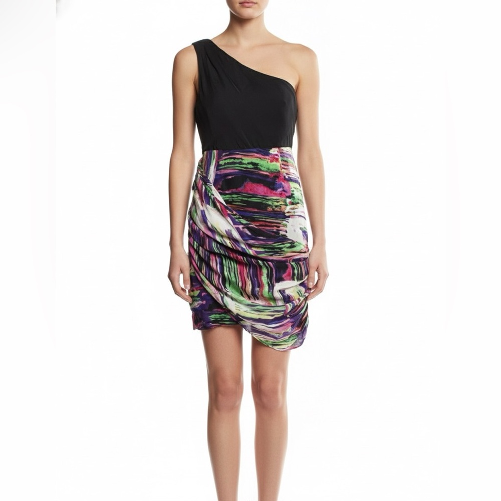 ALICE + OLIVIA Breanna Silk One-Shoulder Dress • Small • Resort/Vacation